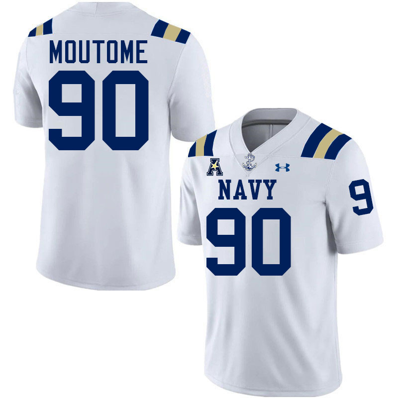 Navy Midshipmen #90 Julien Moutome College Football Jerseys,Apparels Stitched-White